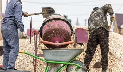 Concrete mixer for mixing sand with cement