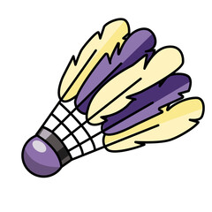 Colourful shuttlecocks on white background. Badminton vector