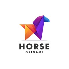 Obraz premium Vector Logo Illustration Horse Low Poly Style