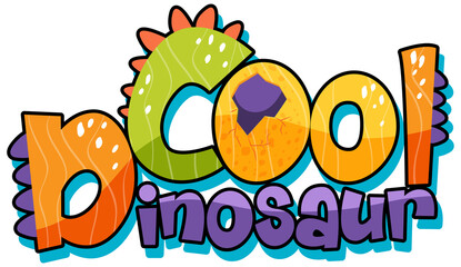 Dinosaur theme with Cool Dinosaur Font Banner on white background