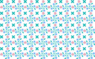 Sakura Flower Modern Geometric Fabric Seamless Patterns. Pastel Flower Background Textile Vector Illustration.