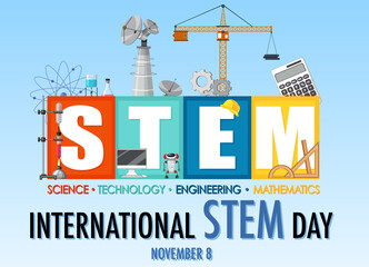 International STEM day on November 8th banner with STEM logo © GraphicsRF