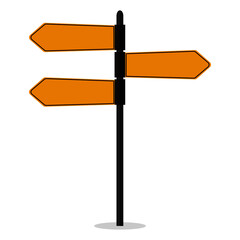 Direction road sign on background. road sign vector illustration