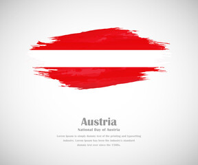 Abstract brush painted grunge flag of Austria country for national day