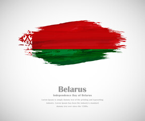 Abstract brush painted grunge flag of Belarus country for Independence day