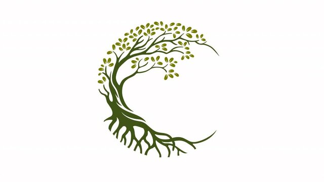 Circle Tree Animation Logo Video. this beautiful tree is a symbol of life, beauty, growth, strength, and good health. 