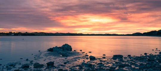 Sunset on the Rotto Salt Lakes