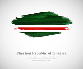 Abstract brush painted grunge flag of Chechen Republic of Ichkeria country for national day
