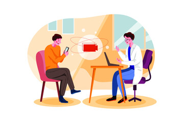 Online Doctor Consultation Illustration Concept. Flat illustration isolated on white background.