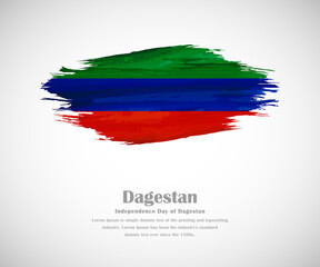 Abstract brush painted grunge flag of Dagestan country for Independence day