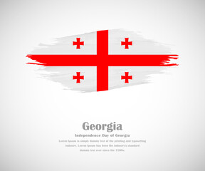 Abstract brush painted grunge flag of Georgia country for Independence day