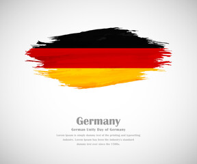Abstract brush painted grunge flag of Germany country for german unity day