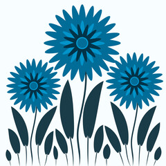 Abstract illustration on a square background - stylized flowers - graphics. Fabulous plant world. Surreal.