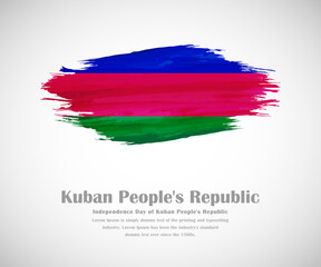Abstract brush painted grunge flag of Kuban Peoples Republic country for Independence day