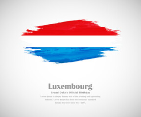 Abstract brush painted grunge flag of Luxembourg country for national day