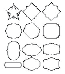 Set of frames border design vintage