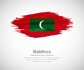 Abstract brush painted grunge flag of Maldives country for Independence day