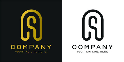 AC Elegant Logo Template in Gold Color, Vector File.eps 8, Color is easy to edit.