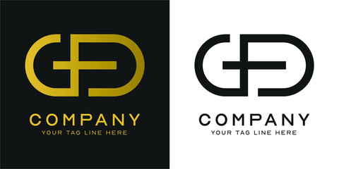 CFD Elegant Logo Template in Gold Color, Vector File.eps 8, Color is easy to edit.