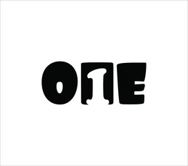 one and only logo modern in black and white