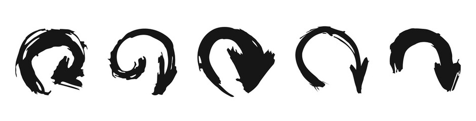 Abstract web banner with grunge brush arrows for decoration design. Abstract pencil drawing.