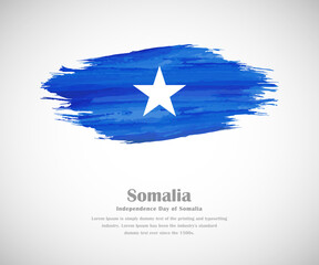 Abstract brush painted grunge flag of Somalia country for Independence day