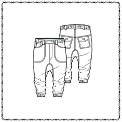 Editable fashion garment flat sketch for creating new designs mockup