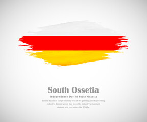 Abstract brush painted grunge flag of South Ossetia country for Independence day