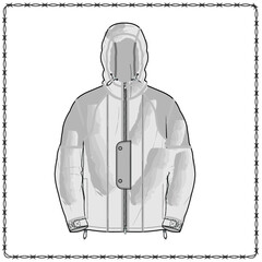 Editable fashion garment flat sketch for creating new designs mockup
