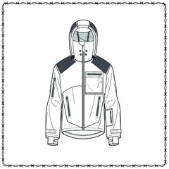 Editable fashion garment flat sketch for creating new designs mockup