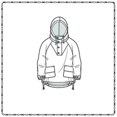 Editable fashion garment flat sketch for creating new designs mockup