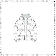 Editable fashion garment flat sketch for creating new designs mockup
