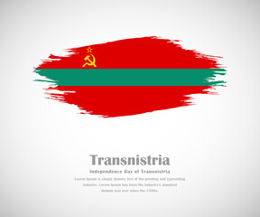 Abstract brush painted grunge flag of Transnistria country for Independence day
