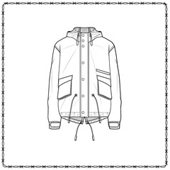 Editable fashion garment flat sketch for creating new designs mockup