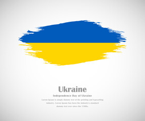 Abstract brush painted grunge flag of Ukraine country for Independence day