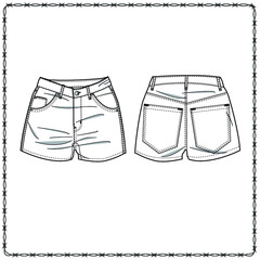 Editable fashion garment flat sketch for creating new designs mockup