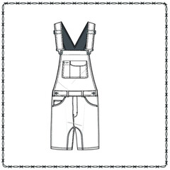 Editable fashion garment flat sketch for creating new designs mockup