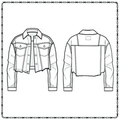 Editable fashion garment flat sketch for creating new designs mockup
