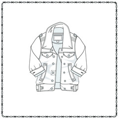 Editable fashion garment flat sketch for creating new designs mockup