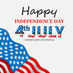 Naklejka premium Happy independence day of usa. American flag