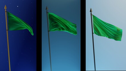 Abstract Green Flag 3D Render (3D Artwork)