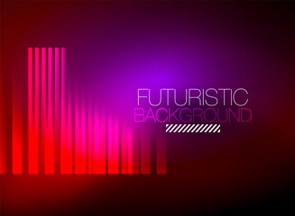 Fototapeta premium Bright neon color techno abstract background, shiny glowing neon lines in the dark background