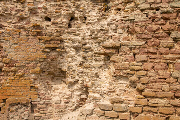 texture of the old masonry of the fortress wall