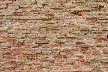 texture of the old masonry of the fortress wall