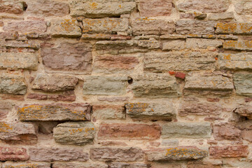 texture of the old masonry of the fortress wall