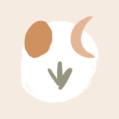 Obraz premium Pastel nursery modern abstract print in scandinavian style. Wall art room decor and more.