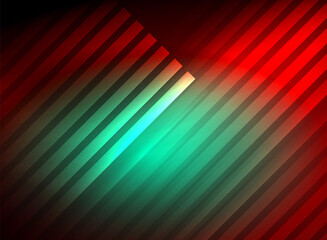 Bright neon color techno abstract background, shiny glowing neon lines in the dark background