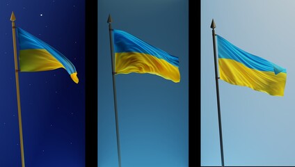 Abstract Ukraine Flag 3D Render (3D Artwork)