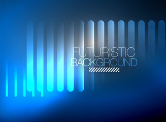 Bright neon color techno abstract background, shiny glowing neon lines in the dark background