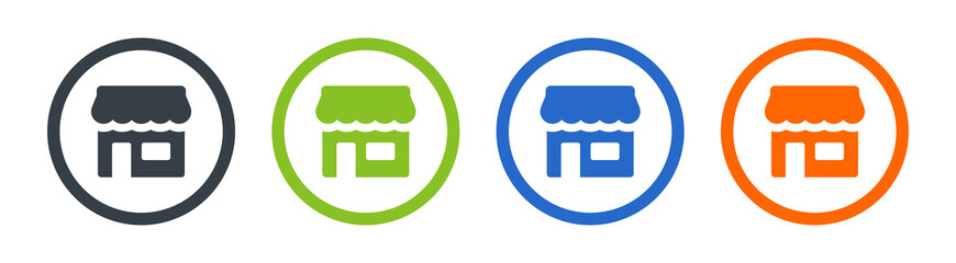 Online store marketplace or e-commerce shop vector icon.